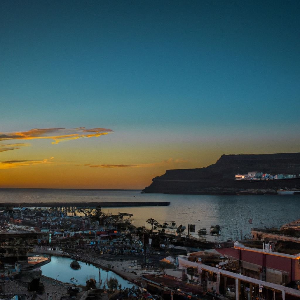Atardecer sobre el puerto